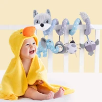 cartoon animal soft plush fox rattles sound early educational infant spiral toy bed toddlers rattle newborn baby boy girl toy