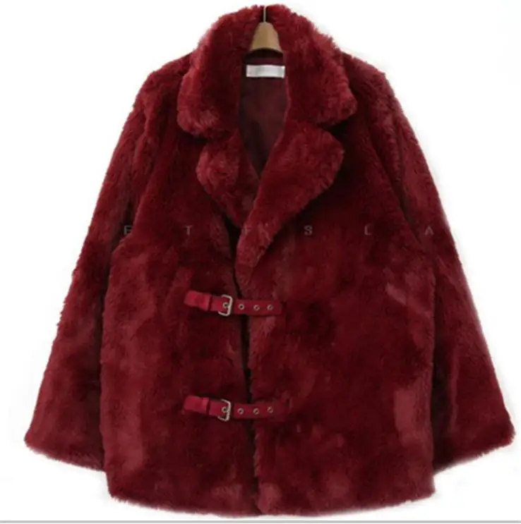 Женская осенне-зимняя куртка из искусственного меха с длинными рукавами