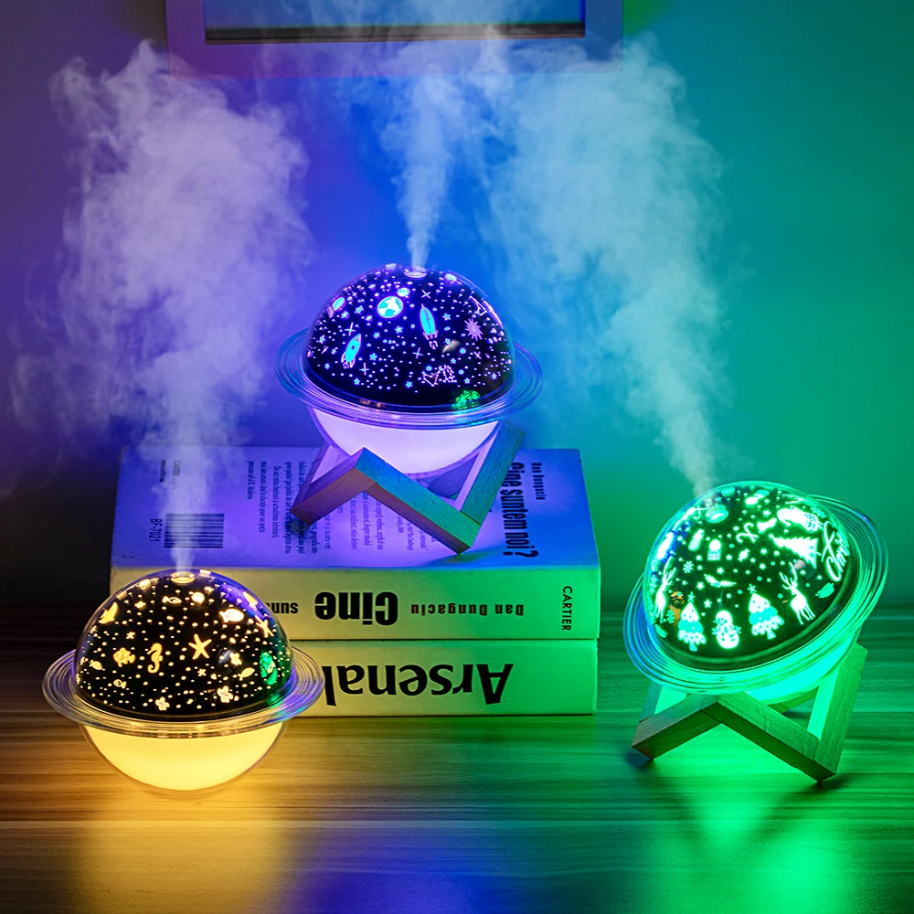 Romantic Planet Lamp Air Humidifier USB Ultrasonic Aroma Essential Oil Diffuser LED Star Sky Projection Light Mist Maker Fogger | Бытовая