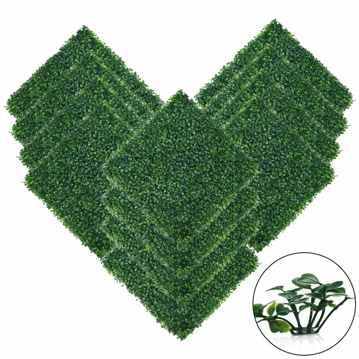 

12pcs 50X50cm Artificial Boxwood Hedge Artificial Plant Mat/Wallboard Decoration Suitable For Indoor/Outdoor Wall Style Carpet