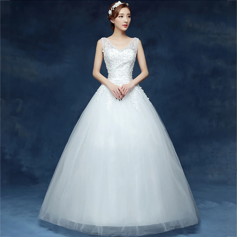 Свадебное платье на шнуровке DR711 Длинные свадебные халаты с вышивкой 2020