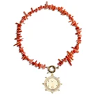 Аксессуары красный желтый розовый белый коралловый чокер из натурального камня Подвески самодельные ожерелья для женщин 2021 бохо