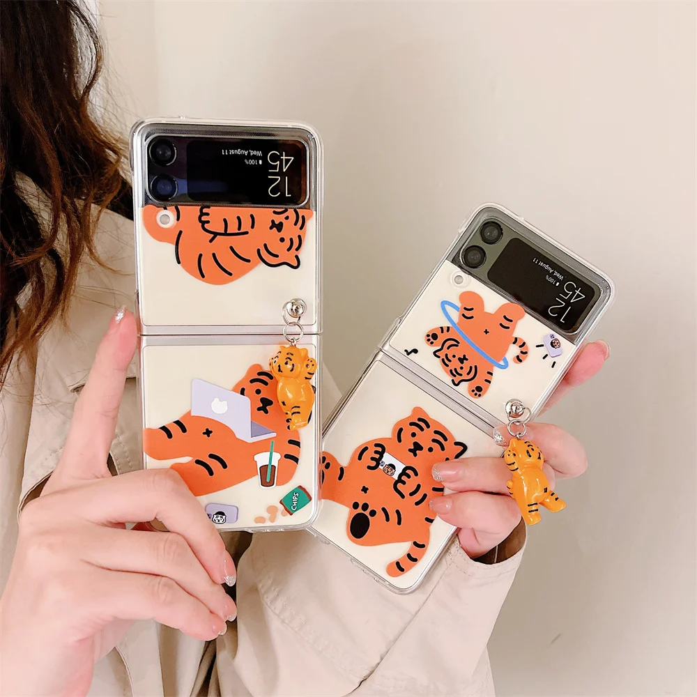 Новогодний жесткий чехол для телефона из поликарбоната Samsung Galaxy Z Flip3 флип-чехол с