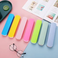 portable color draw out tableware box plastic portable travel gift chopstick box spoon box student spoon and fork storage box