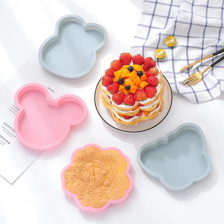

6 inch silicone cake mould Cute layered rainbow baking tray Pizza baking tools Kitchenware silicone cake mold cake