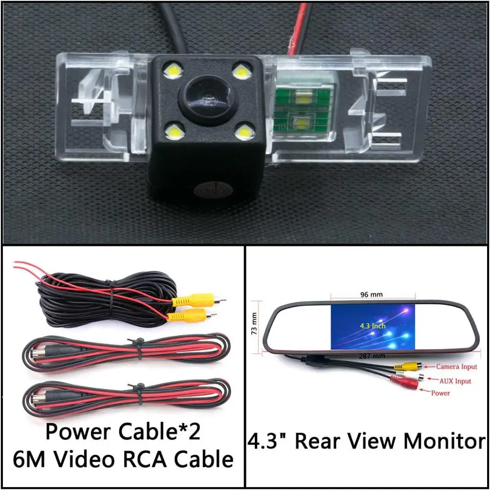 Cam N 4.3 Mirror 4 светодиодный резервный фонарь заднего вида для peugeot 407 406 coupe 106 1007 307 308 607 806 807 монитор парковки автомобиля - Название цвета: Cam N 4.3 Mirror