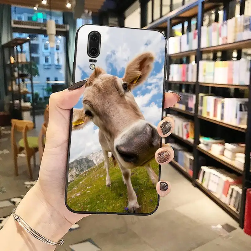 

Cute animal cow Phone Case For Huawei honor Mate P 10 20 30 40 i 9 8 pro x Lite smart 2019 nova 5t