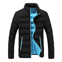 men parka jackets winter warm thick casual mens outwear coats solid stand collar male windbreak cotton padded down jacket 2021