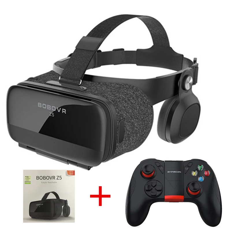 Bobovr Z5 wave VR Виртуальная реальность 3D очки шлем VR 3D кино очки гарнитура коробка картон для 4,0-6," смартфон+ контроллер - Цвет: Bundle 6