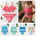 Женский купальник, высококачественный купальник для девочек, Детский комплект бикини из двух предметов, купальный костюм для детей