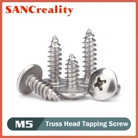 m3 m4 m5 m6 304 stainless steel self tapping truss screws round large flat round head cross mushroom phillips screws