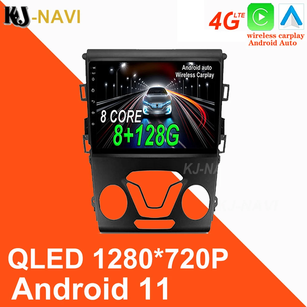 

8 + 128G 1280*720P Android авто беспроводной CarPlay для Ford Mondeo 5 2014 2015 2016 автомобильное радио навигация Мультимедиа WIFI BT GPS
