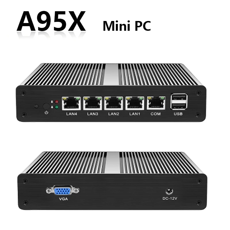 Мини ПК PFsense Server Celeron J1900 безвентиляторный гигабитный брандмауэр Windows 10/8/7 неттоп