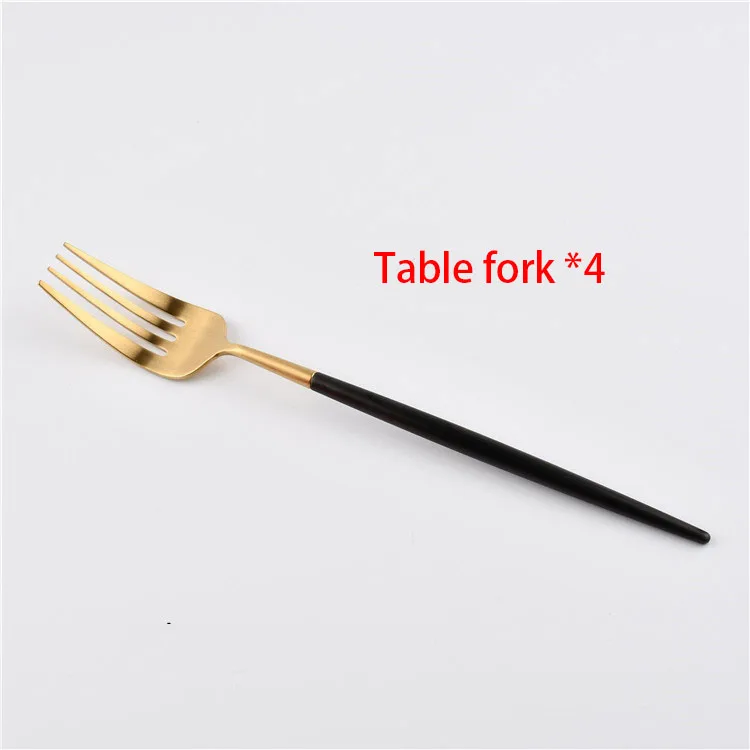 4pcs Горячая fourchettes couteaux cuilleres столовые приборы guarda cubiertos золотые столовые приборы вилка ложка нож обеденный подарочный набор нож вилка - Цвет: 4pcs