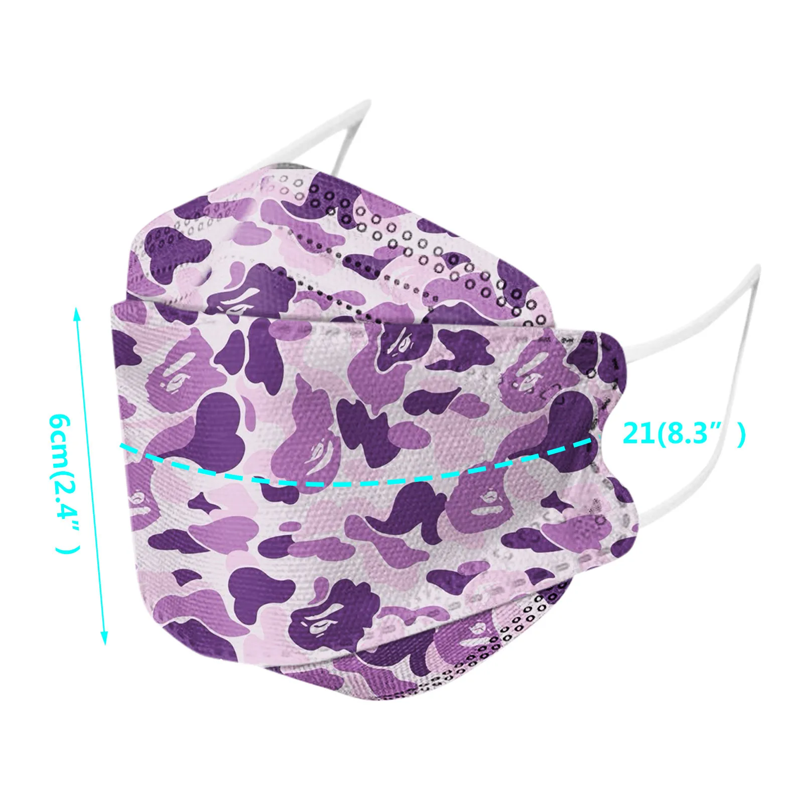 

50pcs Adult Face Mask Fashion Disposable Face Mask Unisex Camouflage Print Outdoor Maske Protective Disposable Masks