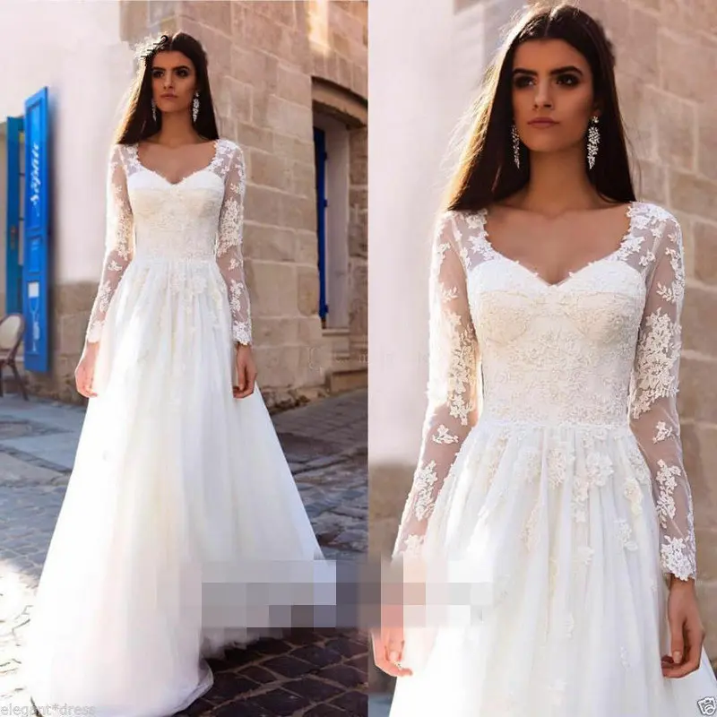 Свадебное платье Mrs win элегантное с длинным рукавом Vestido de novia квадратный воротник