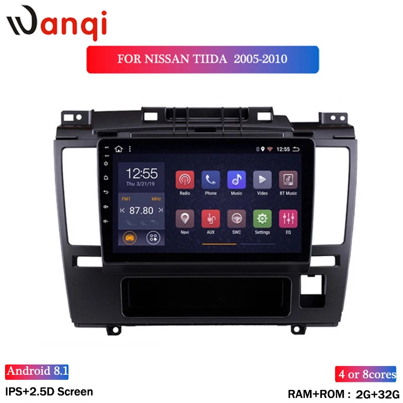 9 дюймовый HD сенсорный экран wan qi 2 Гб ОЗУ 32 ПЗУ Android 8 1 для Nissan Tiida 2005-2010 с WIFI Bluetooth