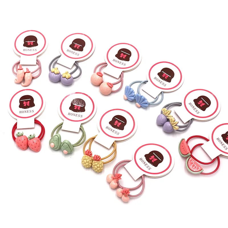 Детские аксессуары для волос 1 пара акриловых резиновых лент с клубникой