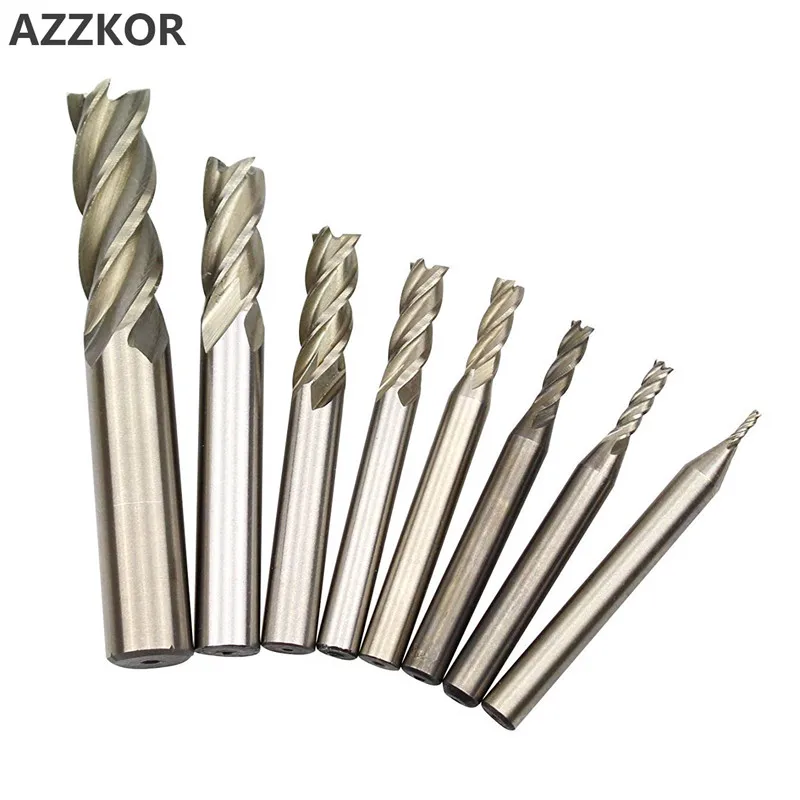 Milling Cutter 4 Flute Straight Shank Square Nose End Mill Cnc Drill Bits Tool Set For Wood Aluminum Steel 21mm