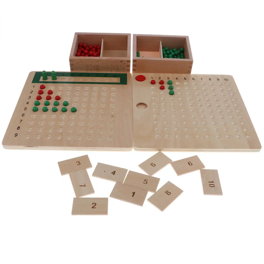 

4xMultiplication Division Wooden Board Beads Educational Toys Teaching Aids