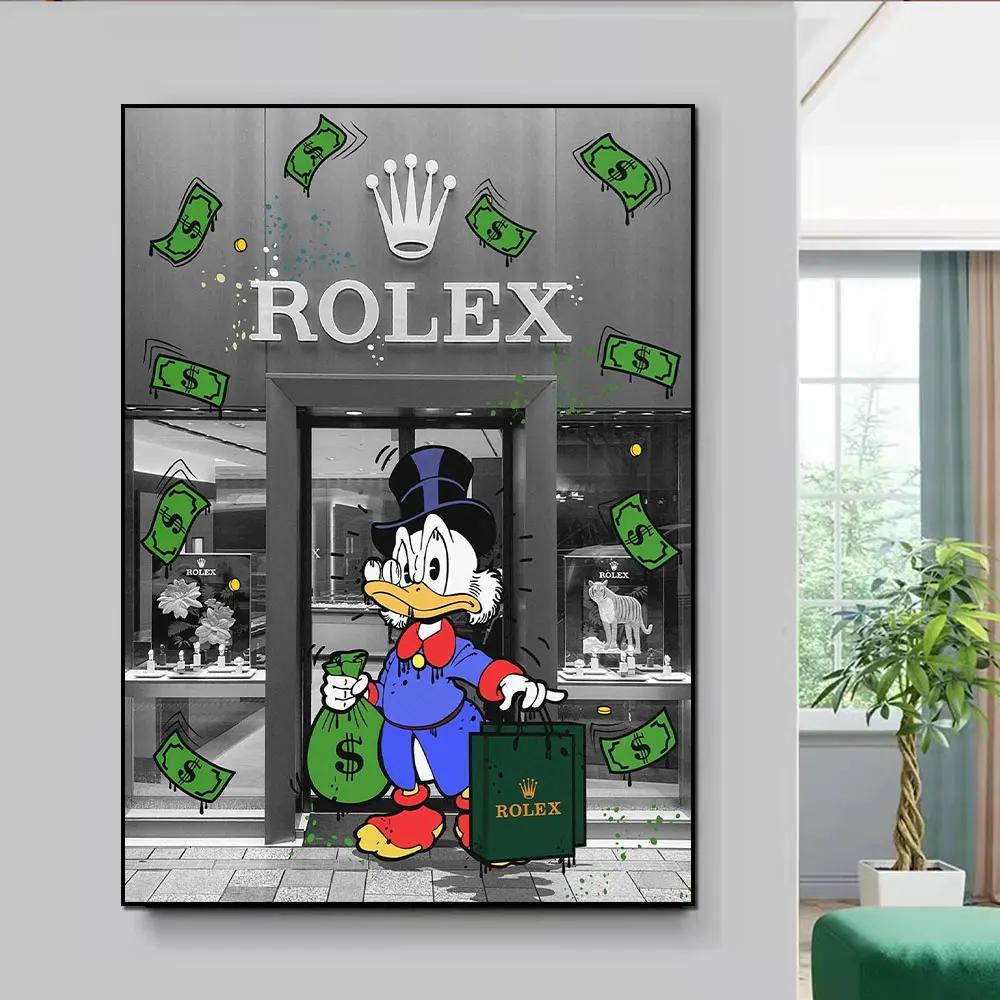 

Disney Art Luxury Donald Duck Fashion Canvas Prints Cartoon HD Pictures For Home Room Decoration Wall Art Painting Posters Gifts