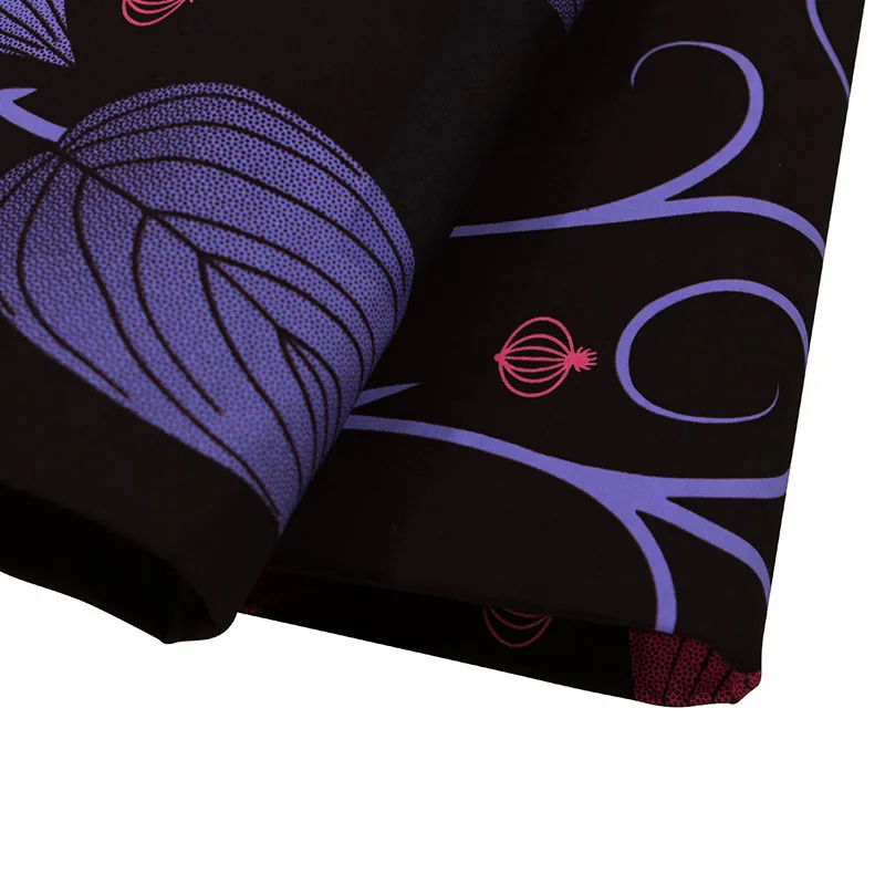 Африканская ткань 6 ярдов чистый хлопок фиолетовая и красная черная с принтом