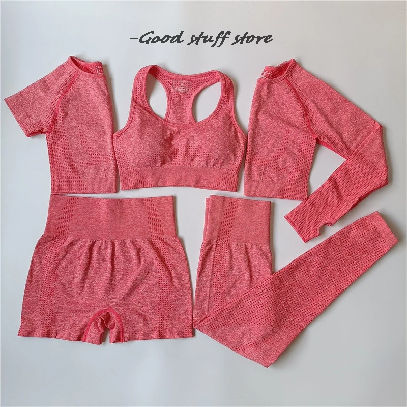 Сексуальный женский комплект из 5 предметов спортивная одежда для йоги 2021