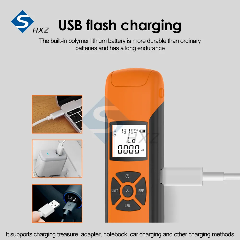 

-70-10dBm Optical Power Meter G10 New High Precision Rechargeable Battery Fiber Optic Power Meter With Flash Light