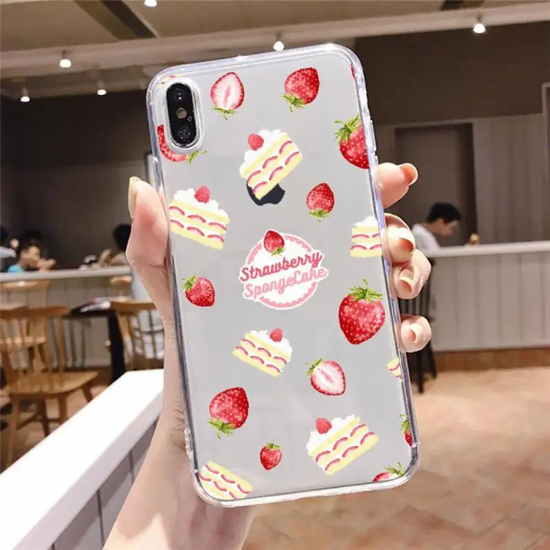 

strawberry Phone Case For iphone 12 11 8 7 6s 6 5 5s 5c se plus mini x xs xr pro max Transparent soft