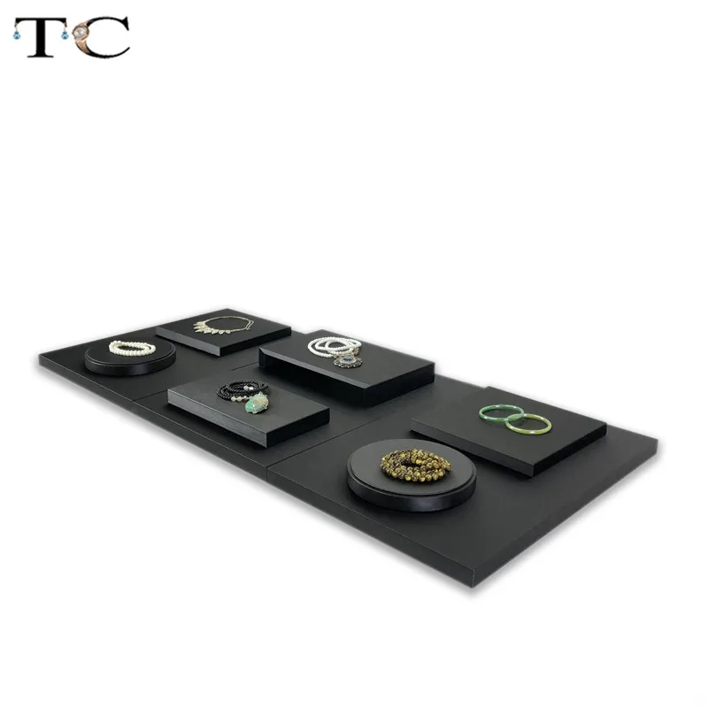 Подставка-витрина для ювелирных изделий качественный черный деревянный
