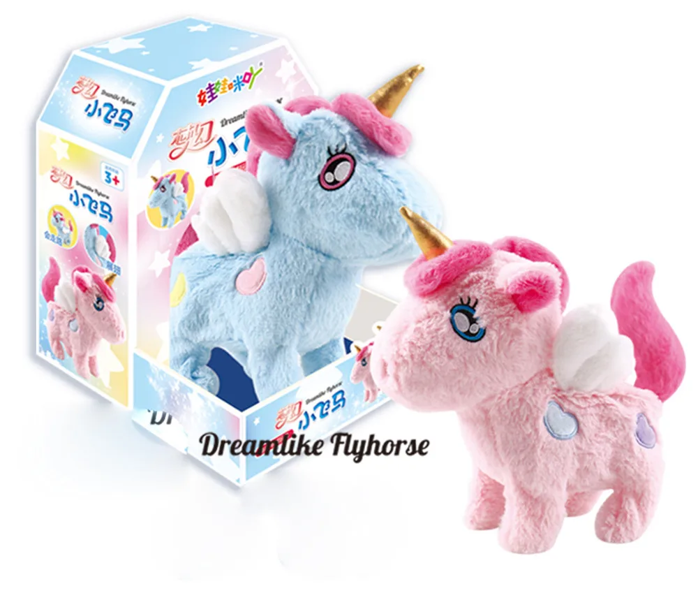 2020 забавные игрушки электрическая ходьба единорог плюшевая игрушка с набивным