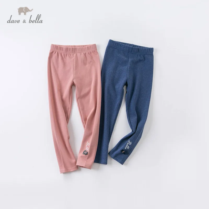 

DBM16378-K dave bella autumn 3Y-13Y kids girls fashion bow letter pants children boutique casual full-length pants