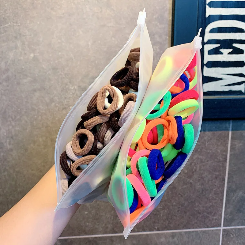 

50/100pcs/Set Girls Colorful Nylon Small Elastic Hair Bands Children Ponytail Holder Rubber Bands Headband Kids Hair Accessories