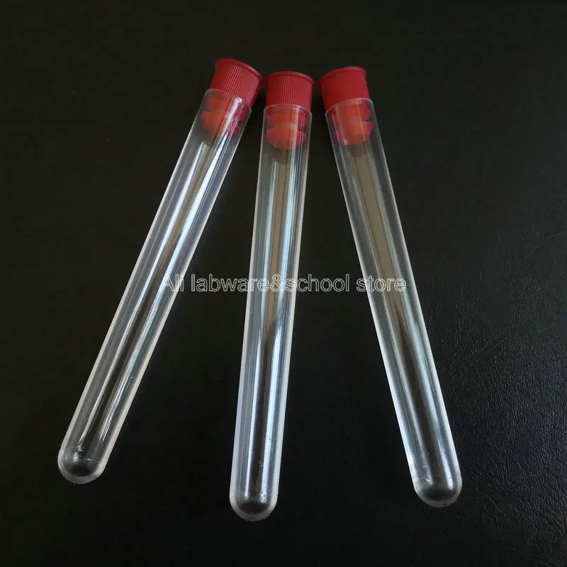 Лабораторная прозрачная пробирка с круглыми днями 12*100 мм PS 100 шт. заглушка винта