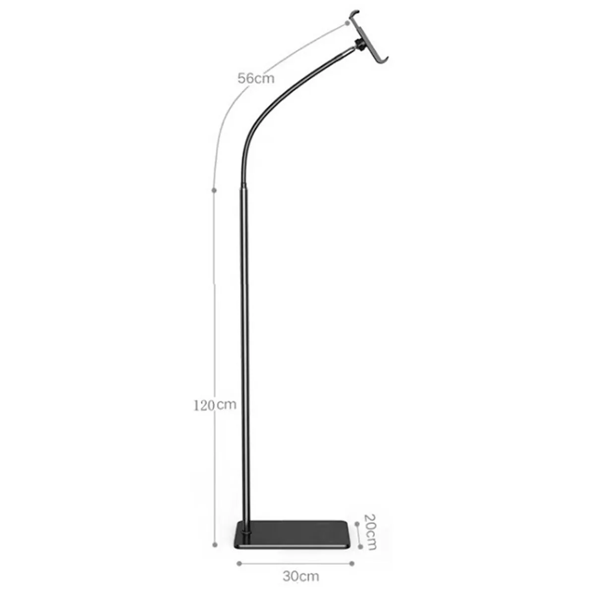 

176 cm Hands Free Tablet Floor Stand Cell Phone Bed Floor Holder Flexible Gooseneck Arm Bracket with Stable Base for Pad Phone