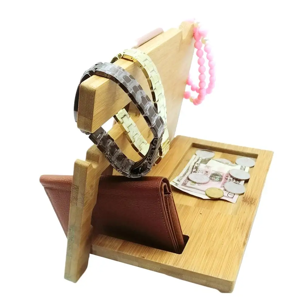 Деревянный мобильный телефон держатель для часов очков ключей настольный