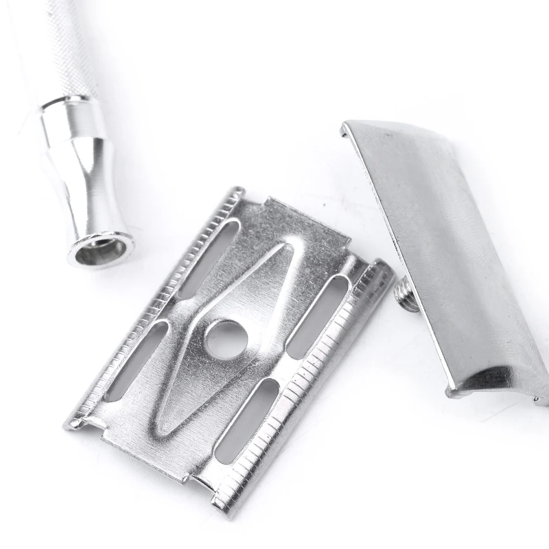 

Vintage Manual Short Handle Razor with Brush and Blade Classic Safety Double Edge Mens Shaving Razor Hair Removal Beauty