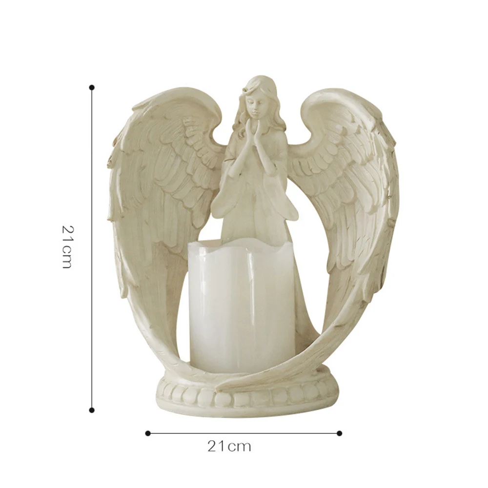 

Creative Resin Angel Figurines Craft Resin Electronic Candlestick Home Decor Angel Miniature Candle Holder Ornament Wedding Gift