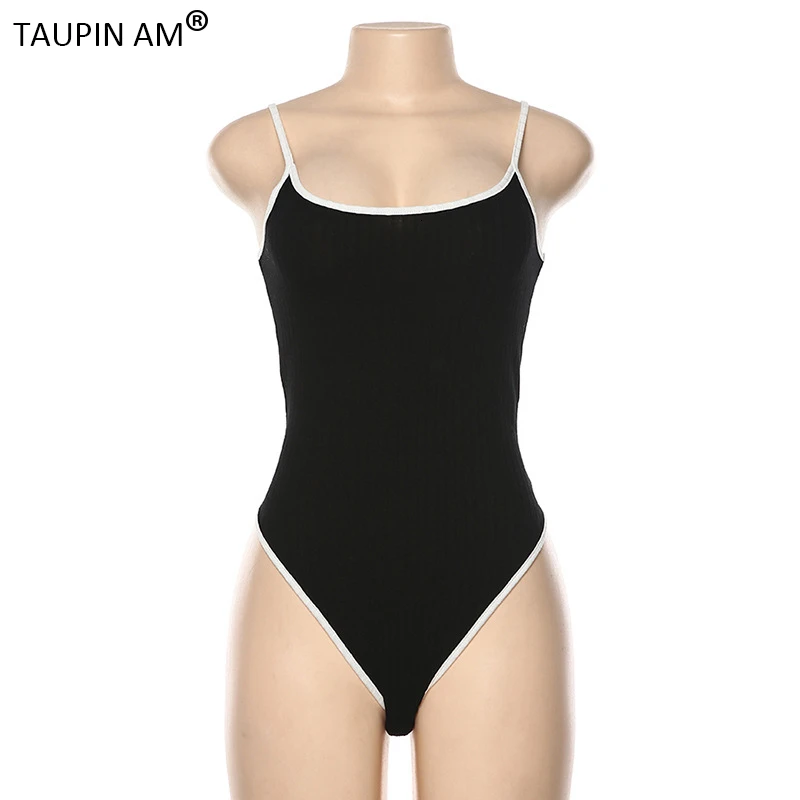 TAUPIN AM, трикотажное боди, Женский Топ, сексуальный, на бретелях, простые, обтягивающие, без рукавов, боди, женские, Осенние, тянущиеся, минималистичные, боди, Cami