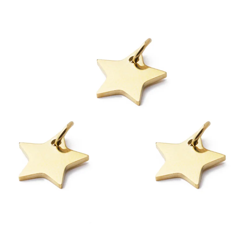 

5 шт./лот Подвеска из нержавеющей стали с маленькими звездами для изготовления ожерелий и браслетов, аксессуары для ювелирных изделий со зве...