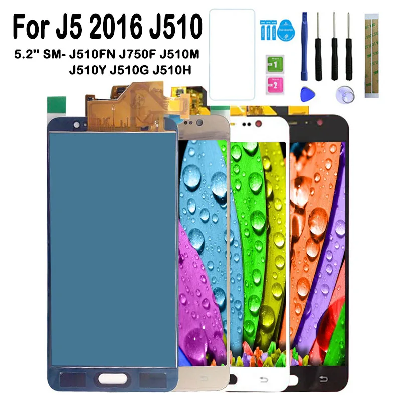 SM J510FN/F/M/H/DS для Samsung Galaxy J5 2016 J510 ЖК дисплей + сенсорный экран J510FN J510F J510M J510H|Экраны