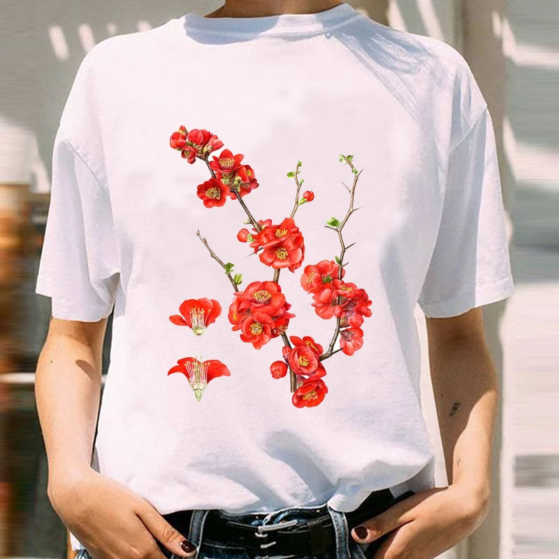 

Women Graphic Love Floral Fashion Style Flower Happy Valentine's Day Fashion Lady Print Female Clothes Tops Tees Tshirt T-Shirt