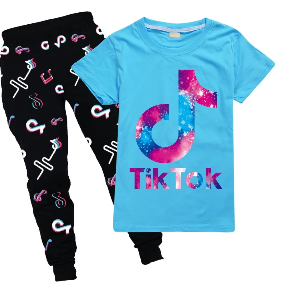 

Fashion Teen Suits Baby Clothing Set for Boys Girls Cute Summer Casual Clothes Set Kids T-shirts+Pants Children Tracksuit 2-16Y