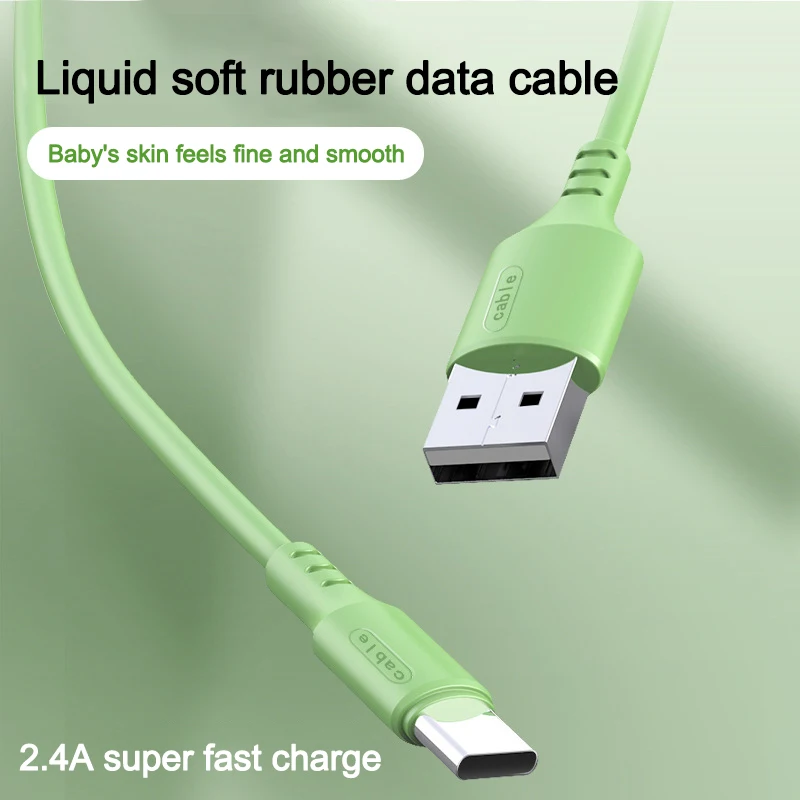 

3A 1.8M Liquid Soft Silicone Micro Type C USB-C Cable Super Charger For Samsung Huawei Fast Charging Mobile Phone Data Cord Wire