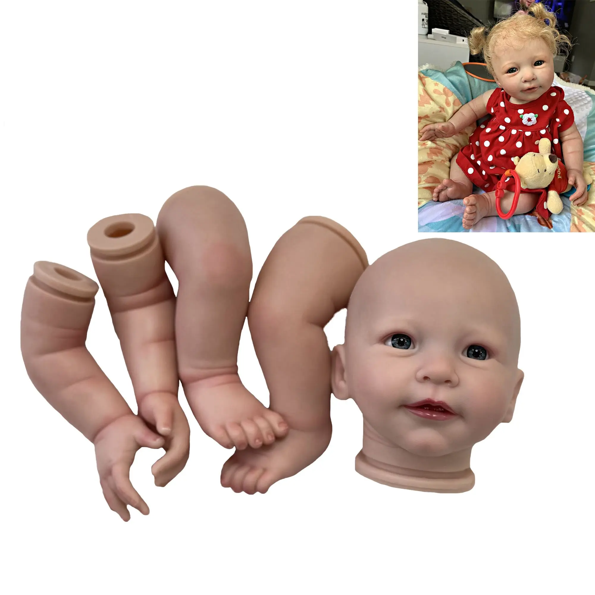 

22 Inch Handmade Vinyl Reborn Painted Bebe Doll Kits By Artists Premie Collection