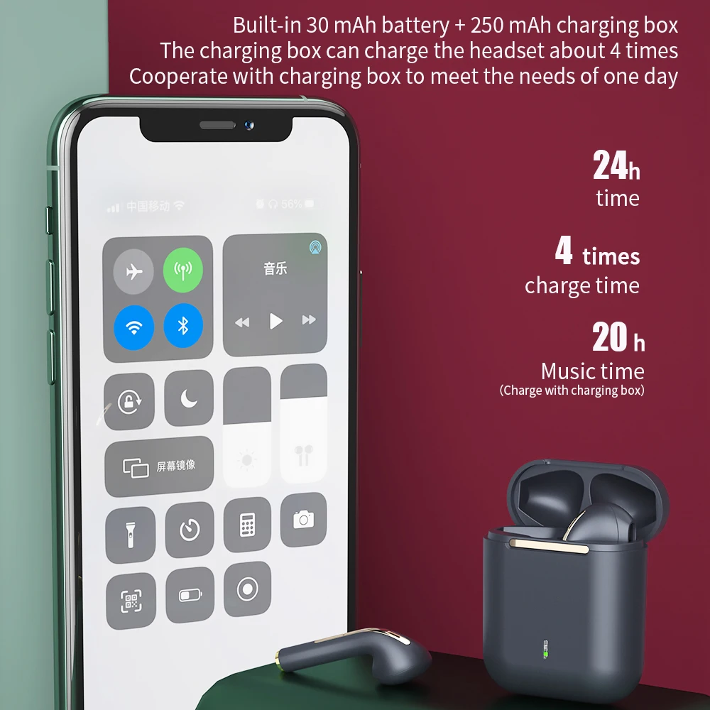 J18 наушники вкладыши TWS Bluetooth стерео True Беспроводной гарнитура для мобильный