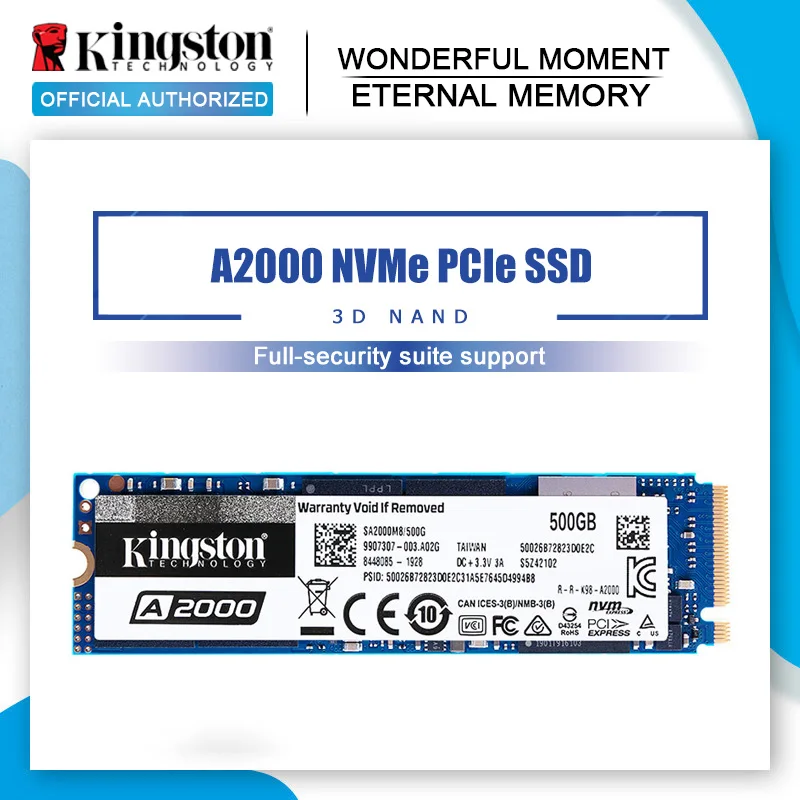 Новый Внутренний твердотельный накопитель Kingston A2000 NVMe PCIe M.2 2280 SSD 250 ГБ 500 Гб ТБ