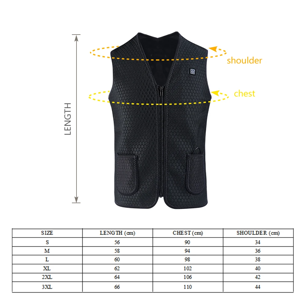 

Electric Heated Vest Smart USB Charging 3 Speed Adjustable Temperature Electric Waistcoat Washable Heated VestsMen Women Elderly