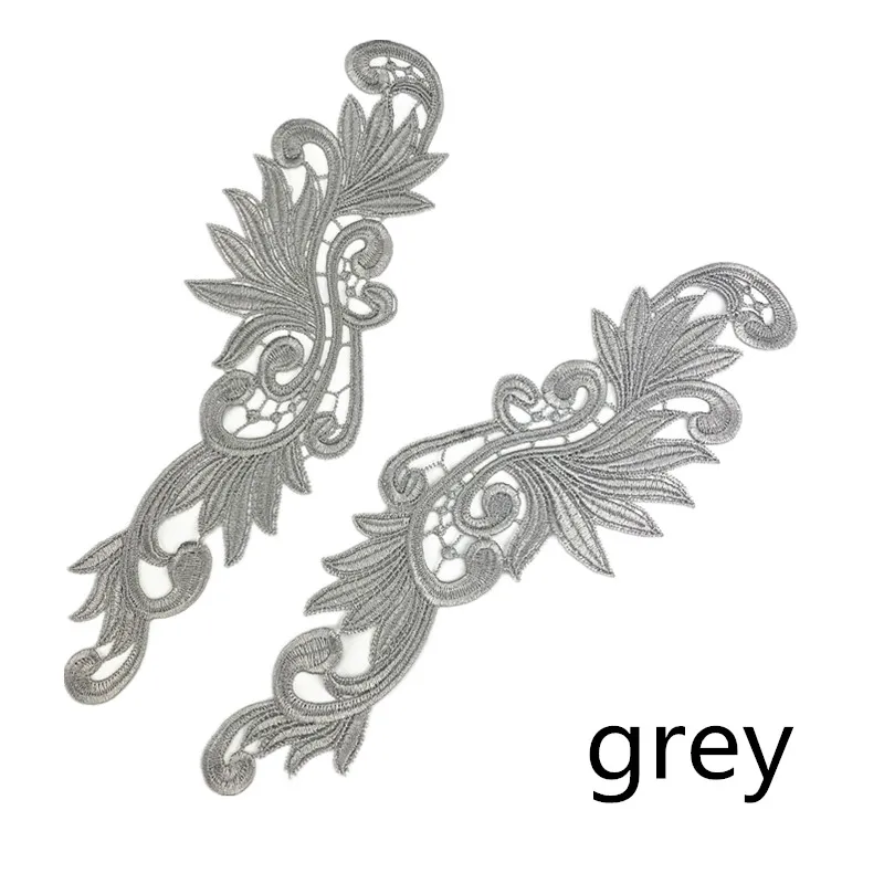 grey Zsbszc 5 пар Флуоресцентный цвет цветок кружево аппликация патч Танго костюмы для латинских танцев балетные костюмы платье Декор шитье ремесла DA004 - Цвет: grey