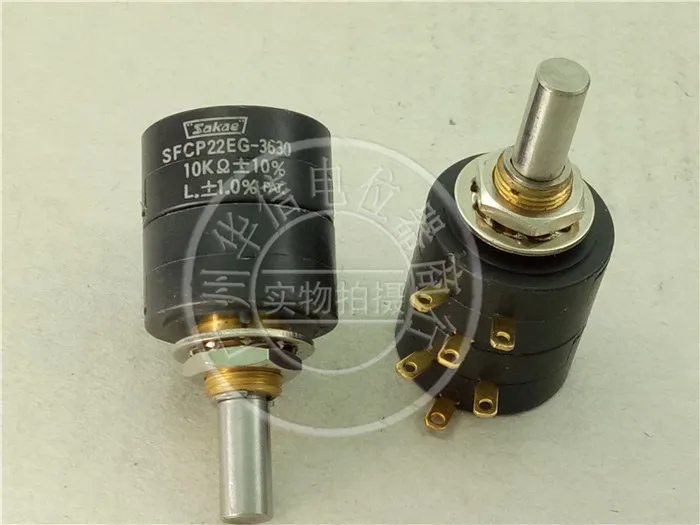 

[VK] Japan Sibo sakae SFCP22EG-3630 10K double conductive plastic potentiometer shaft diameter 6MM switch